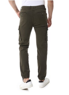 Andora Fly Zipper Button Cargo Pants_Army Green  - Image 3