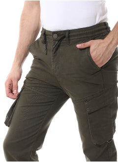 Andora Fly Zipper Button Cargo Pants_Army Green  - Image 4
