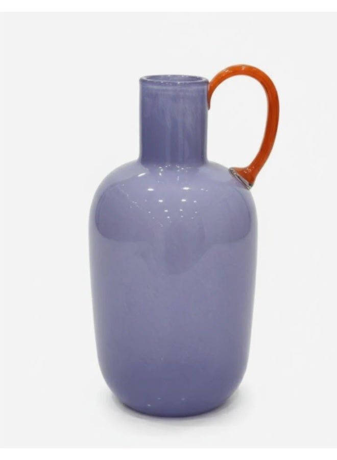 AKDC Luxury Purple Glass Vase with Stylish Pink Handle – Modern Decorative Piece – 30×15 cm - Image 2