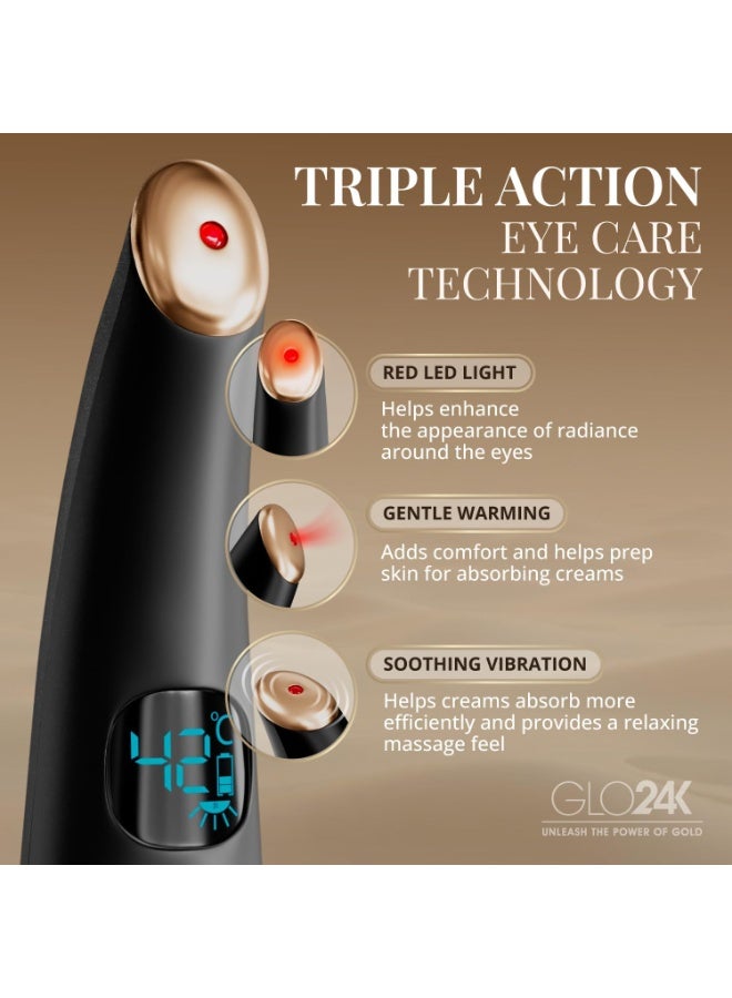 GLO24K UNLEASH THE POWER OF GOLD GLO24K "Unleash the Power of Gold" Eye Care Beauty Massager – Advanced Rejuvenating Tool for Radiant, Youthful, and Glowing Skin Around the Eyes. - Image 4