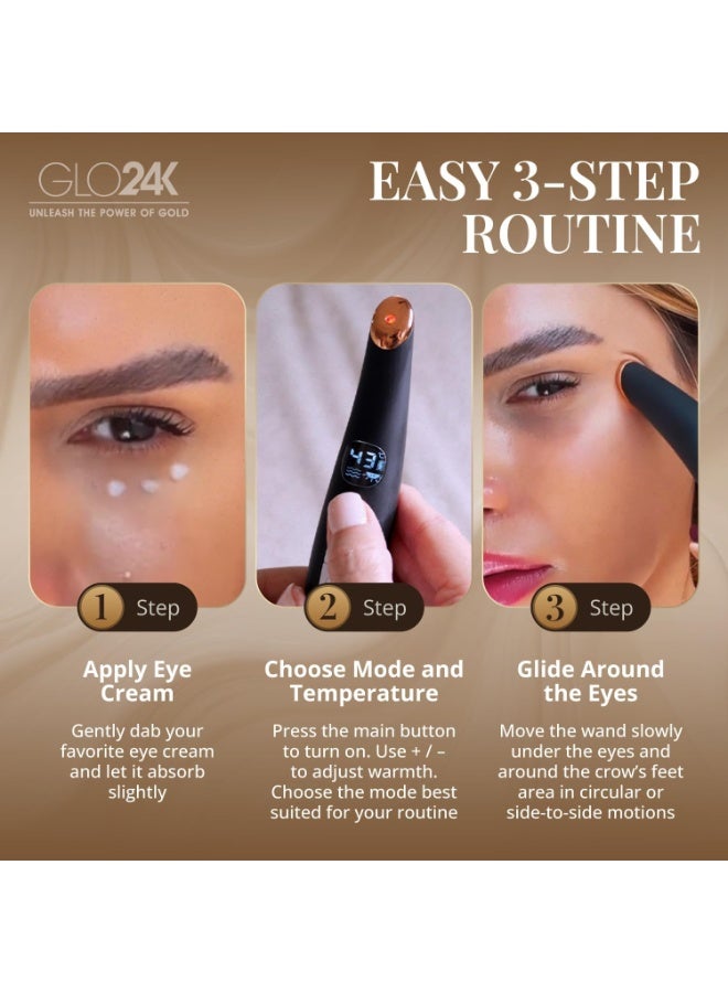 GLO24K UNLEASH THE POWER OF GOLD GLO24K "Unleash the Power of Gold" Eye Care Beauty Massager – Advanced Rejuvenating Tool for Radiant, Youthful, and Glowing Skin Around the Eyes. - Image 5