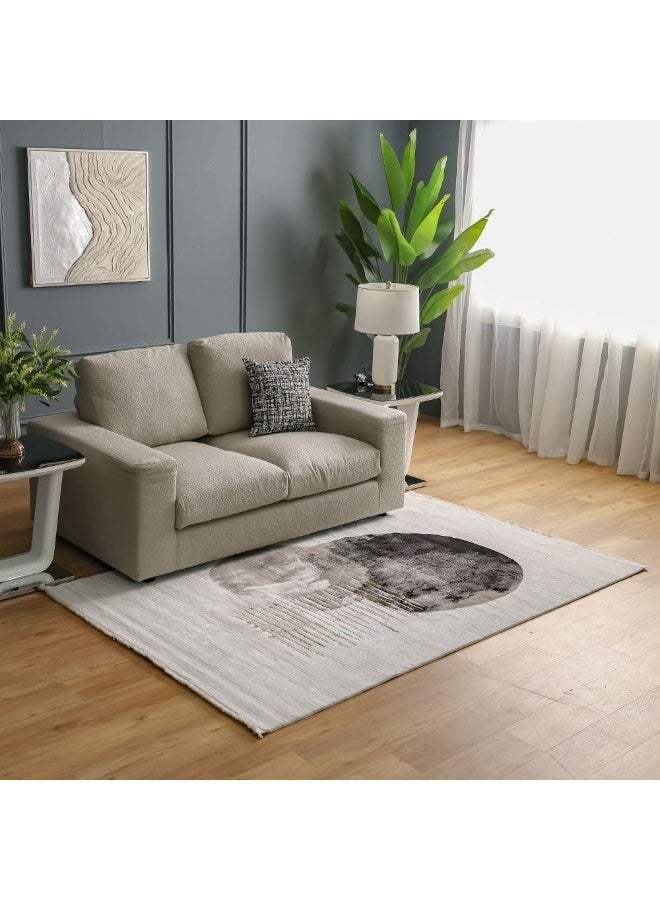 DANUBE HOME Galeria Lux Abstract Rug | Washable Modern Rugs Style | Polypropylene + Polyester Area Rug Floor Covering | Indoor Carpet For Living Room Dining Bedroom 240x340cm-Grey White-231300472286 - Image 4