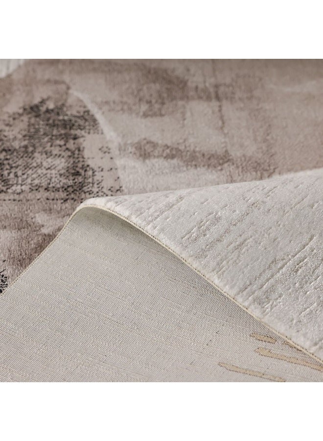 DANUBE HOME Galeria Lux Abstract Rug | Washable Modern Rugs Style | Polypropylene + Polyester Area Rug Floor Covering | Indoor Carpet For Living Room Dining Bedroom 240x340cm-Grey White-231300472286 - Image 2