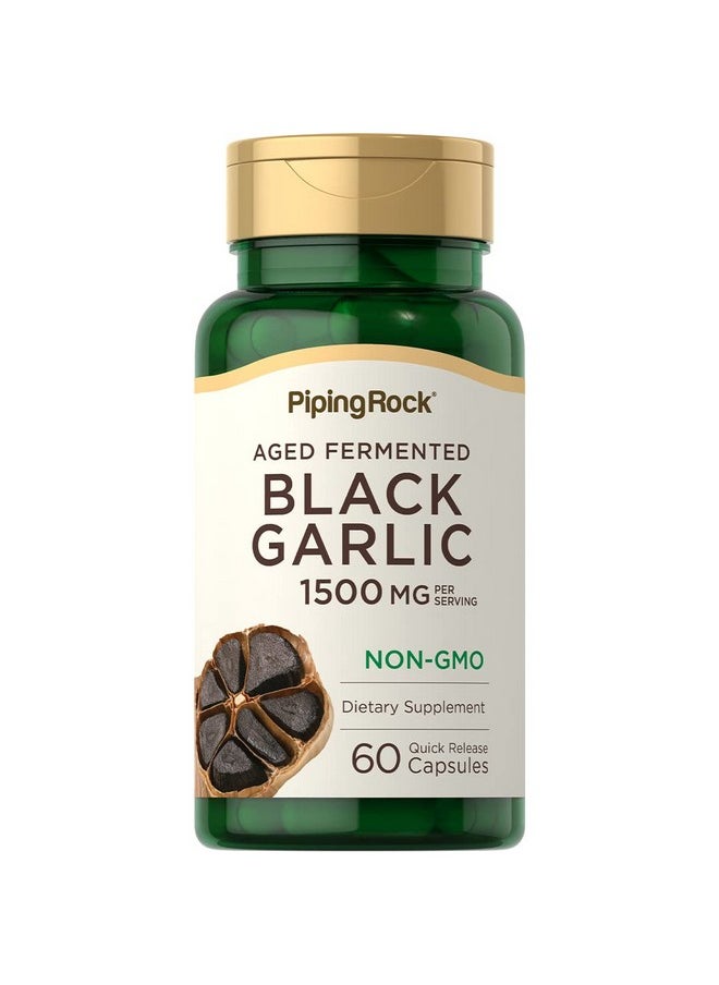 Piping Rock Black Garlic Supplement 1500Mg  60 Capsules  Aged And Fermented  Nongmo Gluten Free  - Image 2