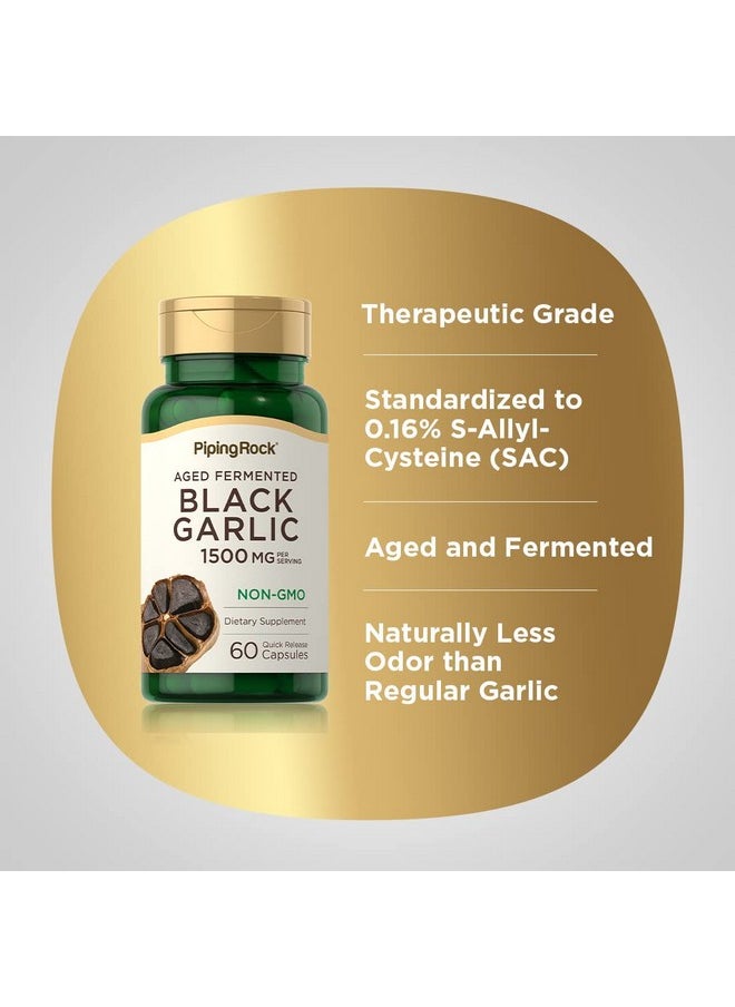 Piping Rock Black Garlic Supplement 1500Mg  60 Capsules  Aged And Fermented  Nongmo Gluten Free  - Image 5