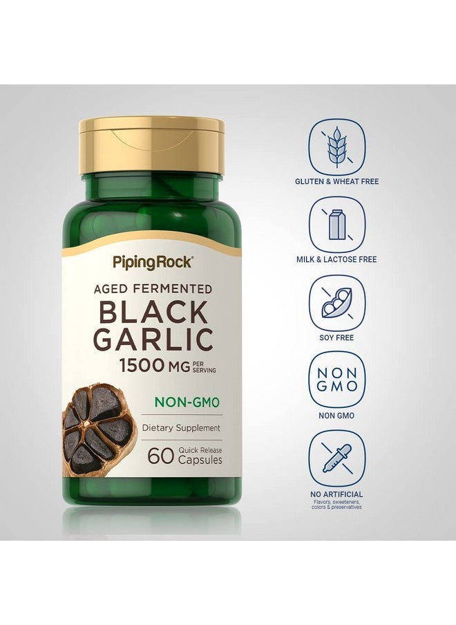 Piping Rock Black Garlic Supplement 1500Mg  60 Capsules  Aged And Fermented  Nongmo Gluten Free  - Image 4