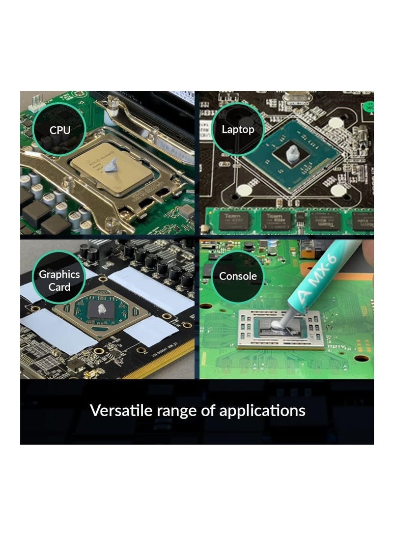 MX-6 (4 g) - Ultimate Performance Thermal Paste for CPU, Consoles, Graphics Cards, laptops, Very high Thermal Conductivity, Long Durability, Non-Conductive, CPU Thermal Paste - Image 3