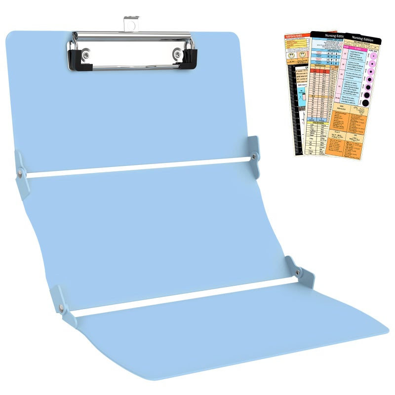 Trustnice Nursing Clipboard Foldable DIY Edition Medical Cheat Sheets Aluminum 3 Layers Foldable Clipboards Pocket Size Profile Clip Nurse Clipboards Notepad for Nurses Students, Teachers, Coaches - Image 1