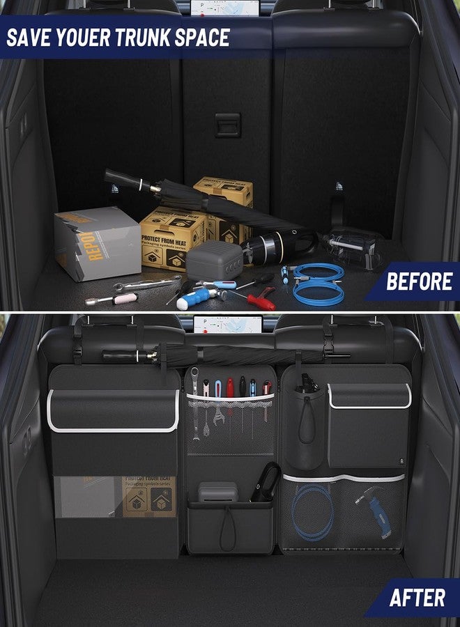 Timoxi Back Seat Trunk Organizer Hanging Car Organizer Trunk Foldable Cargo Storage with 6 Large Pockets (Type B) - Image 3