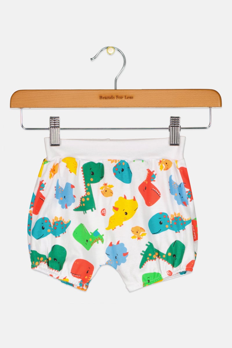 Cool Club Toddlers Girl Graphic Print Shorts, White Combo - Image 1