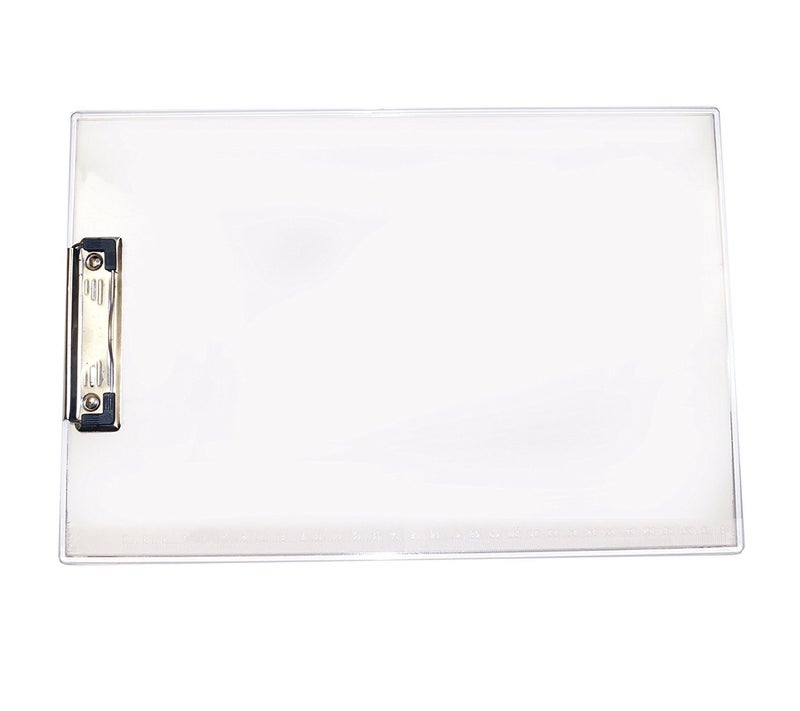 Festiko® Crystal Clear Transparent Exam Board with Side Rulers & Clip (Pack of 1 Pc), Exam Pads for Birthday Return Gifts for Kids, Writing Pads Clipboard with Shiny Steel Finish Clip - Image 5