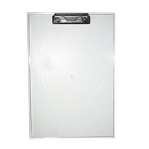 Festiko® Crystal Clear Transparent Exam Board with Side Rulers & Clip (Pack of 1 Pc), Exam Pads for Birthday Return Gifts for Kids, Writing Pads Clipboard with Shiny Steel Finish Clip - Image 1