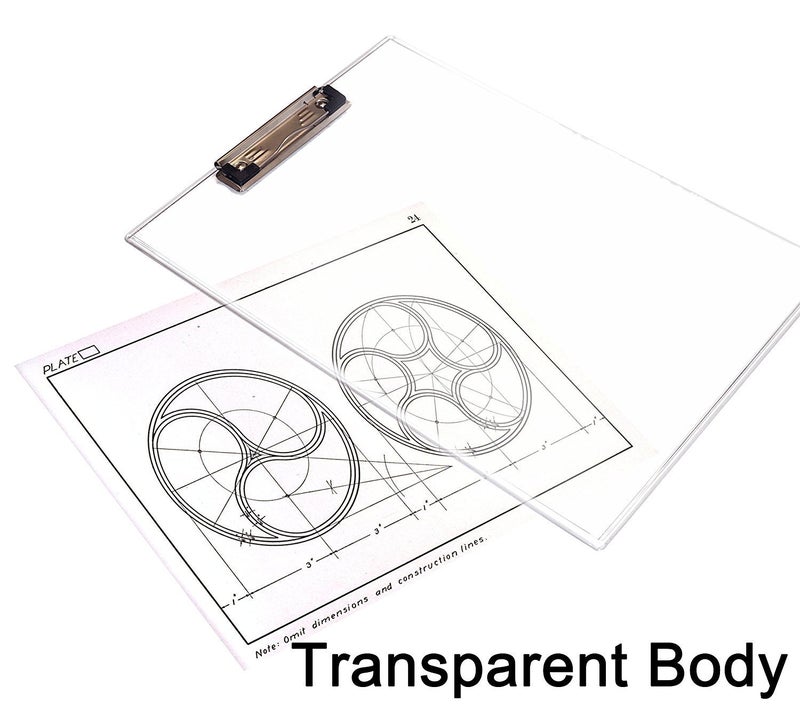 Festiko® Crystal Clear Transparent Exam Board with Side Rulers & Clip (Pack of 1 Pc), Exam Pads for Birthday Return Gifts for Kids, Writing Pads Clipboard with Shiny Steel Finish Clip - Image 4