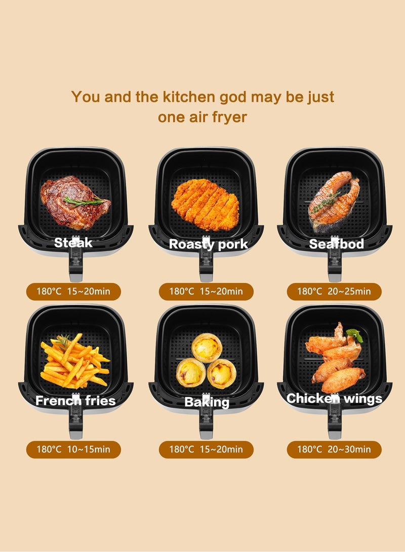 LAC 10L Large Size AirFryer 360° Turbo Airflow Tech One touch Panel, and 10 Presets Family Size Countertop Nonstick Air Fryers Elegant Stainless Steel Design - Image 4