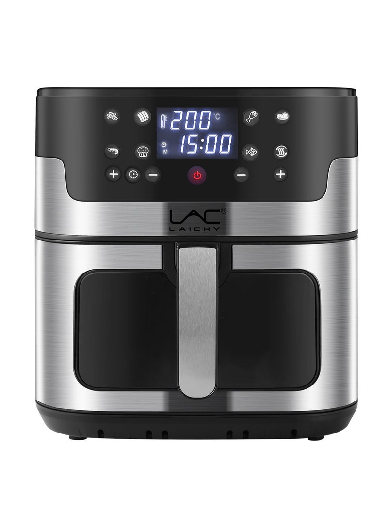 LAC 10L Large Size AirFryer 360° Turbo Airflow Tech One touch Panel, and 10 Presets Family Size Countertop Nonstick Air Fryers Elegant Stainless Steel Design - Image 2