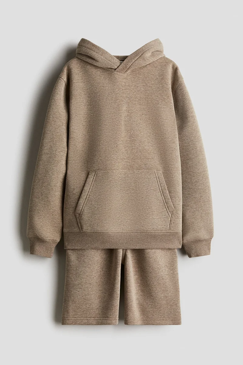 H&M 2-Piece Hoodie And Sweatshorts Set