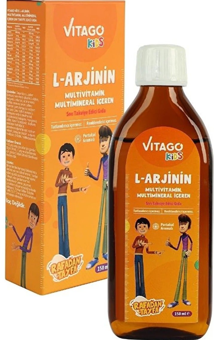 VITAGO Kids L-Arginine Growth Syrup to Increase Height and Multivitamin for Boys - 150ml - Image 1