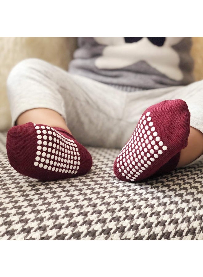JAKIDAR JAKIDAR 12-Pair Baby Socks Non-Slip Cotton Toddler Socks Ankle Socks for Baby - Image 4