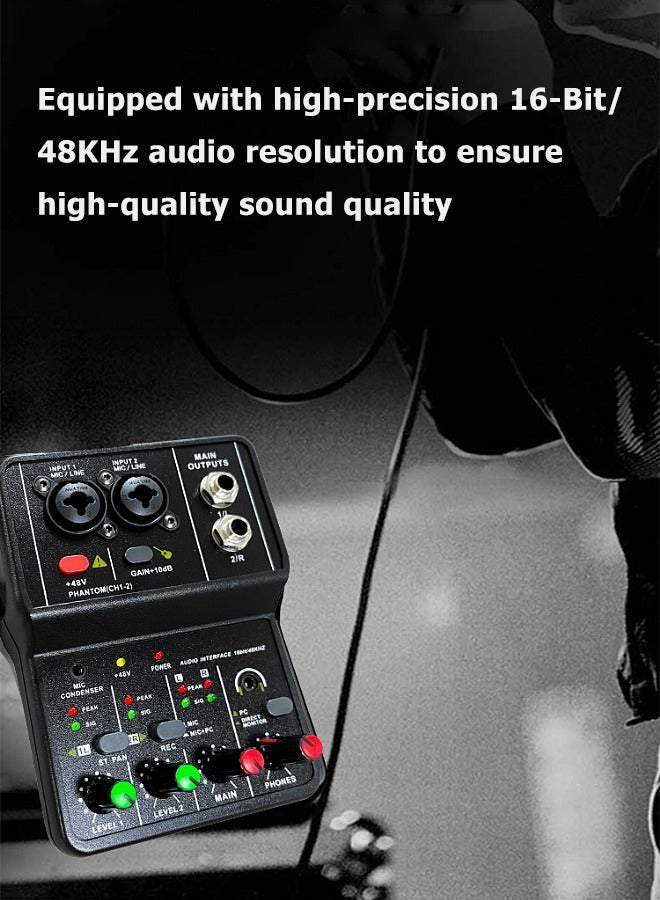 Mi VAZA Q12 Live Sound Card - 48V Phantom Power Supply - Podcast Equipment - Microphone Voice Changer - Audio Mixer for Streaming, Gaming, Recording, Singing, Tiktok, YouTube, PC, Phone - Image 3