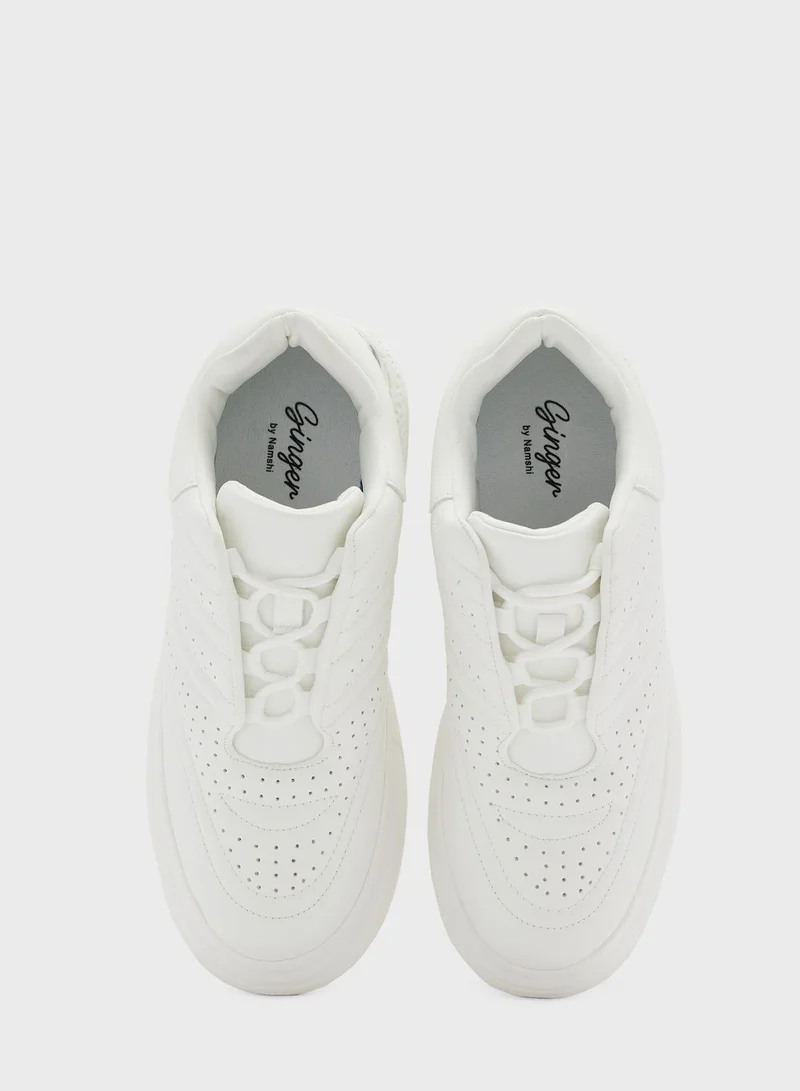 Ginger Sole Detail Textured Tonal Sneaker