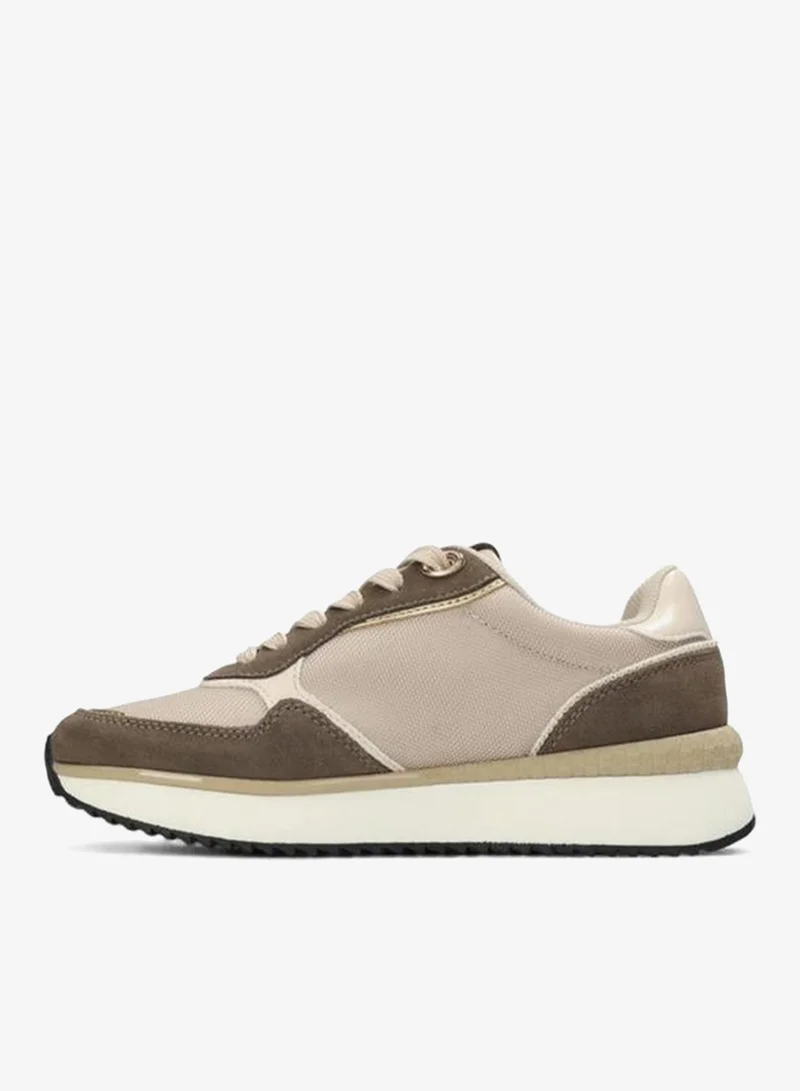 MEXX BROWN Panelled Lace-Up Sneakers for Women | Best Price UAE