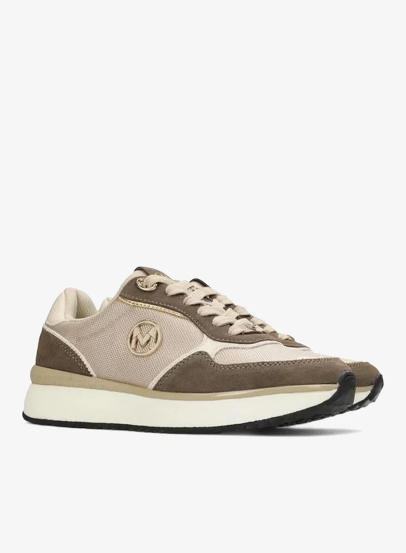 MEXX BROWN Panelled Lace-Up Sneakers for Women | Best Price UAE