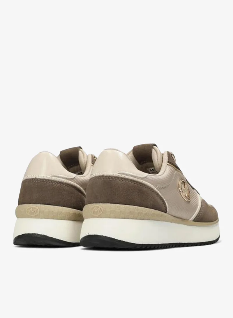 MEXX BROWN Panelled Lace-Up Sneakers for Women | Best Price UAE
