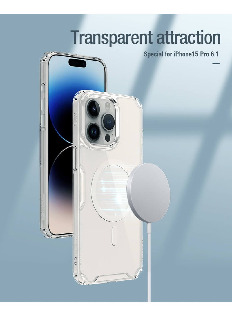 نيلكين جراب تي بي يو من سلسلة ناتشر متوافق معا مج سيف ايفون 14 برو ماكس من نيلكن - شفاف - Image 4