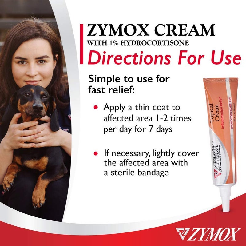 Zymox Veterinarian Strength Topical Cream with 1% Hydrocortisone for Dogs and Cats, 1oz - Image 5