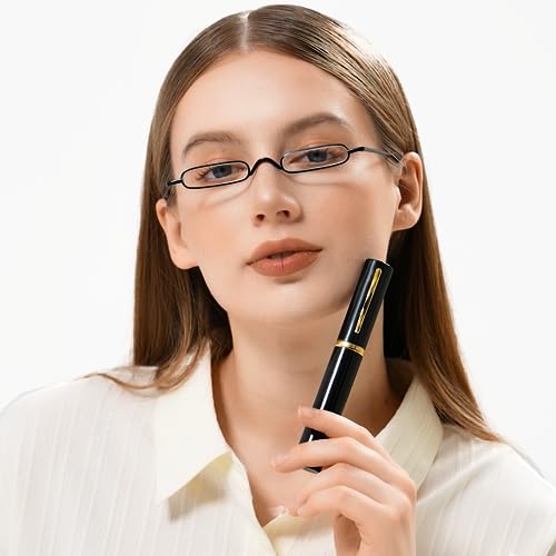 Viseng 2 Pack Slim Mini Metal Reading Glasses Compact Lightweight Portable Readers with Glasses Case for Reading Case +1.5 - Image 4