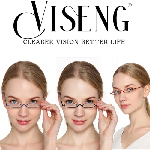 Viseng 2 Pack Slim Mini Metal Reading Glasses Compact Lightweight Portable Readers with Glasses Case for Reading Case +1.5 - Image 5