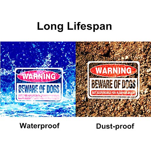 Minton (2 Pack) Beware of Dog Warning Sign - 10 x 7 Rust Free Aluminum, UV Printed Reflective Weather Resistant Bite Sign for Outdoors - Image 5