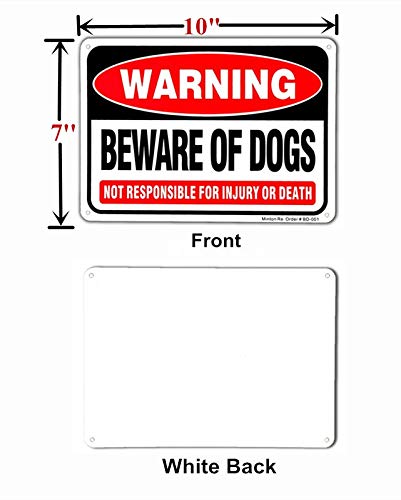 Minton (2 Pack) Beware of Dog Warning Sign - 10 x 7 Rust Free Aluminum, UV Printed Reflective Weather Resistant Bite Sign for Outdoors - Image 2