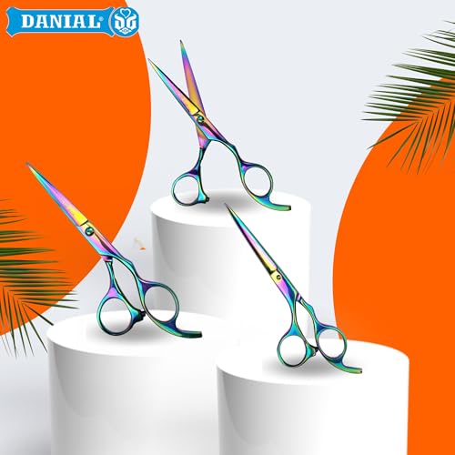 DANIAL High Carbon Razor Cut Stainless Steel Hair Cutting Scissors - Professional Barber Scissors for Men and Women - Ideal for Beard, Moustache, and Nose Trimming 6 INCH (Multicolored) - Image 4