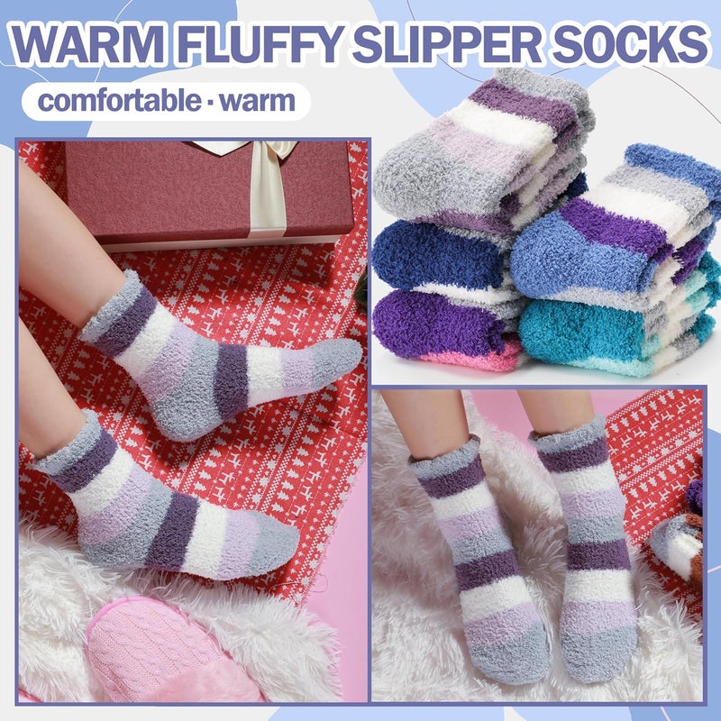 ANTSANG Fuzzy Socks for Women, Fluffy Warm Soft Slipper Socks for Winter & Home, Ideal for Teen Girls - Image 3