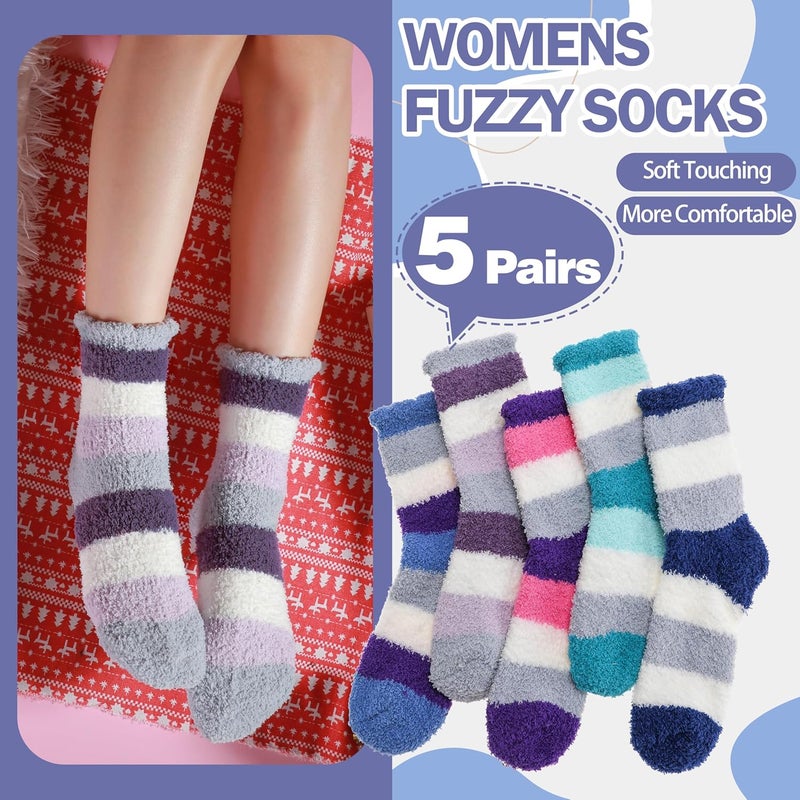 ANTSANG Fuzzy Socks for Women, Fluffy Warm Soft Slipper Socks for Winter & Home, Ideal for Teen Girls - Image 2