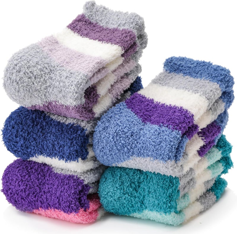 ANTSANG Fuzzy Socks for Women, Fluffy Warm Soft Slipper Socks for Winter & Home, Ideal for Teen Girls - Image 1