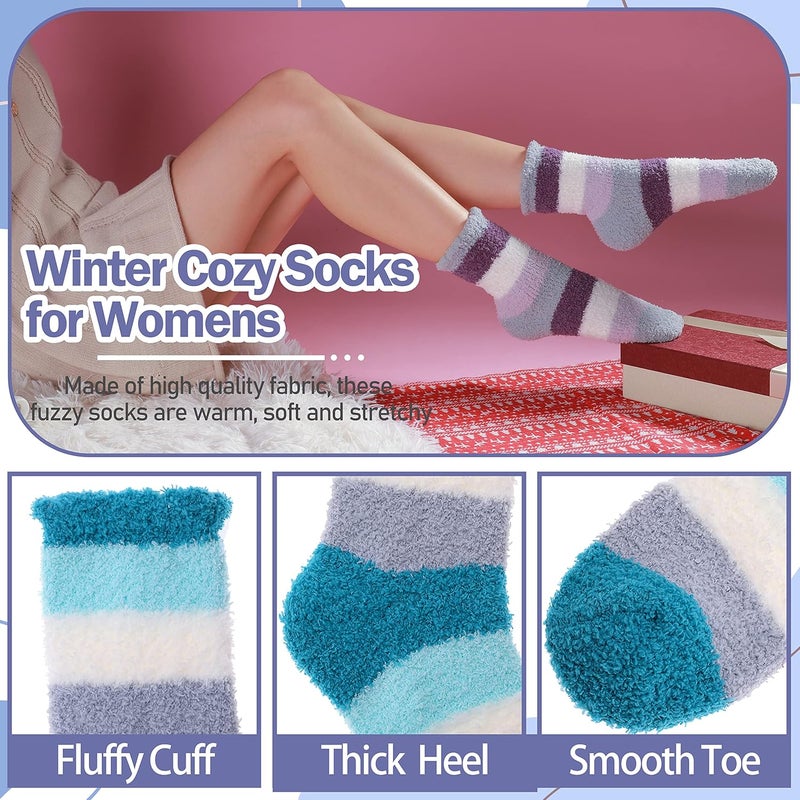 ANTSANG Fuzzy Socks for Women, Fluffy Warm Soft Slipper Socks for Winter & Home, Ideal for Teen Girls - Image 4