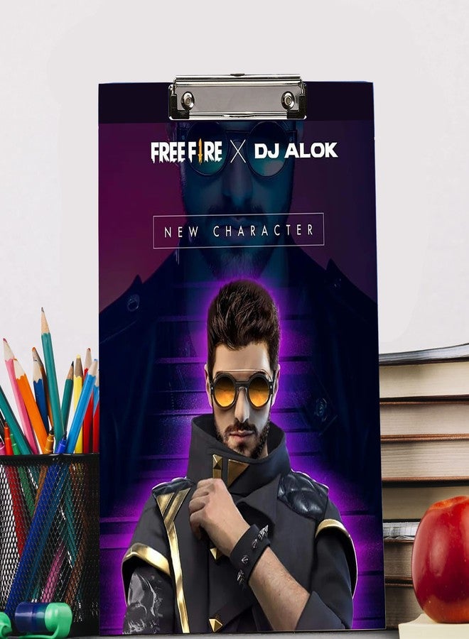 BP DESIGN SOLUTION Dj Alok Free Fire Reprint Clip Board Examination Pad for Shop, Medical,Grocery Size 14x10 - Image 1