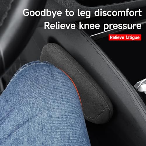 Atsorvicate Alcantane style car leg knee pads memory foam car center console knee cushions car leg pads protect knee and leg elbow pads car copilot Universa version (black line lift leg pad) - Image 3