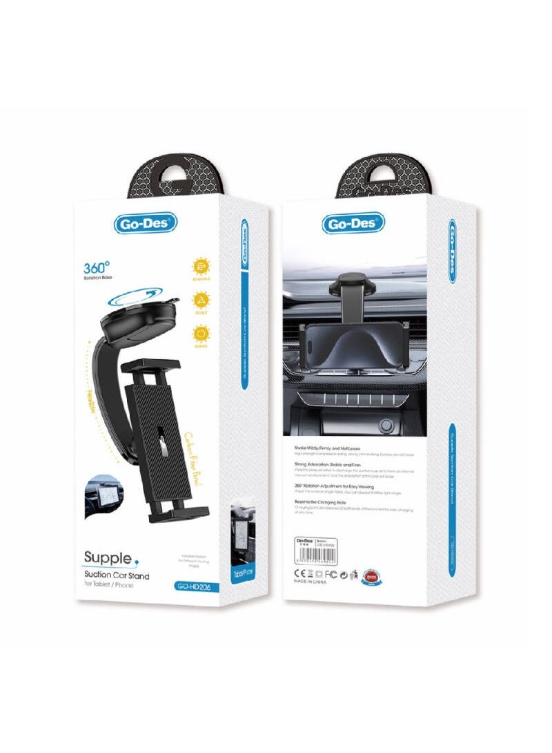 جو-ديز حامل هاتف للسيارة **Go-Des GD-HD206** بتصميم قاعدة شفط وذراع مرن - Image 3