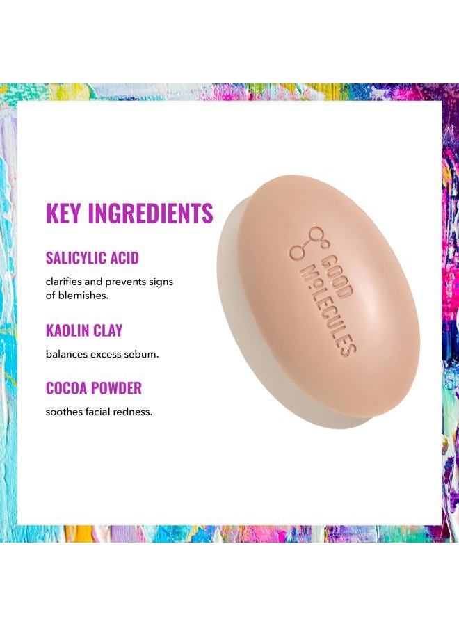 Good Molecules Clarify and Cleanse Bar - Soap Free Bar with Salicylic Acid, BHA for Skin Tone Balancing and Cleansing - Body and Facial Cleanser, Skin Care for Face - Image 3