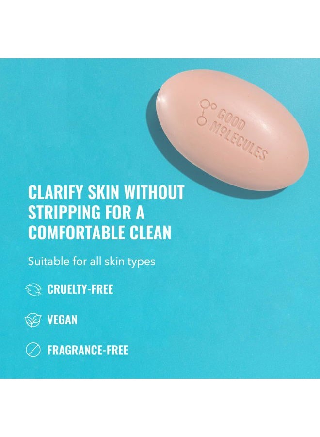 Good Molecules Clarify and Cleanse Bar - Soap Free Bar with Salicylic Acid, BHA for Skin Tone Balancing and Cleansing - Body and Facial Cleanser, Skin Care for Face - Image 2