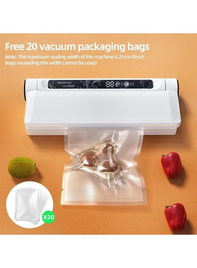 Lynacz Original Vacuum Sealer, Equipped With 20 Vacuum Sealed Bags,Fully Automatic Dry and Wet Dual use Food Vacuum Sealer Machine, One Click Intelligent Operation, Digital Display, Super Strong Suction Power - Image 3