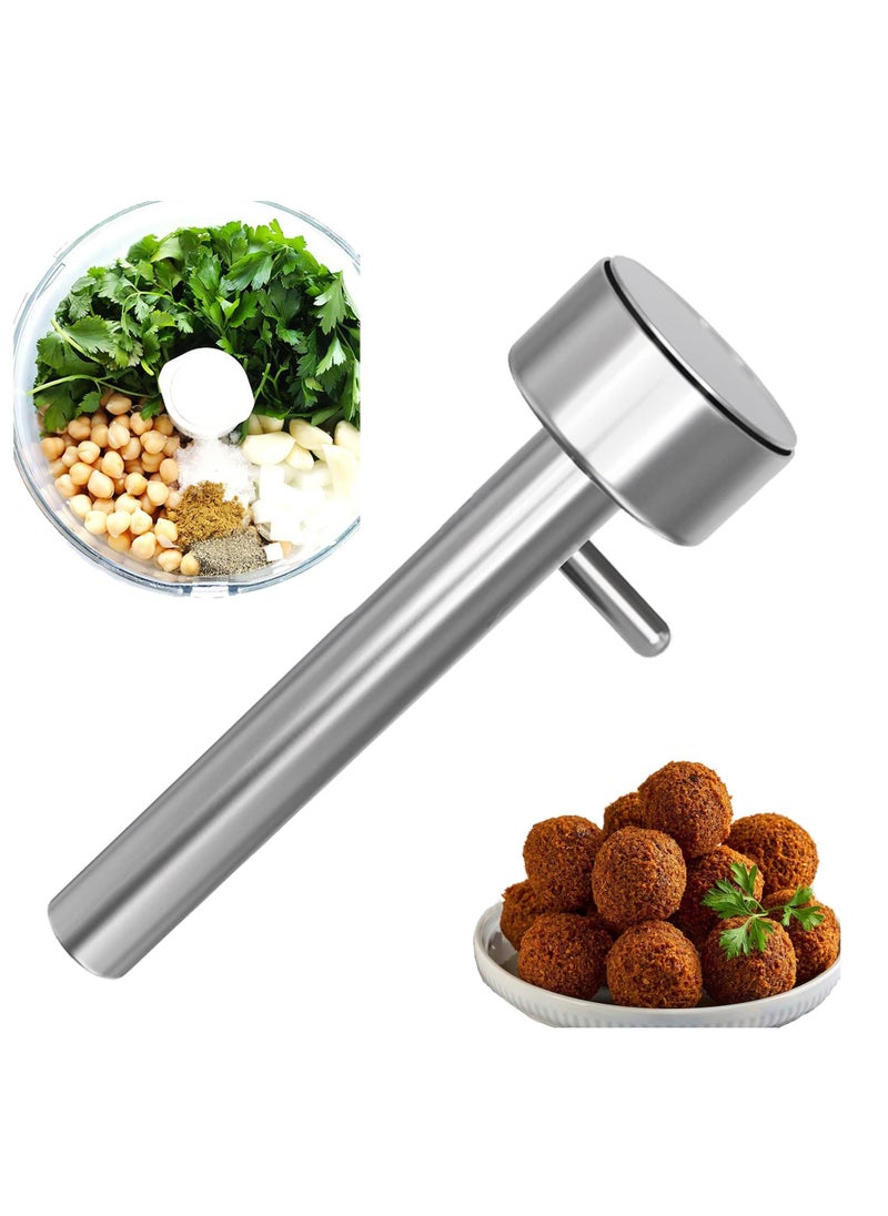 Y&D - Falafel Maker Scoop, Stainless Steel Professional Meatball for Portion Control, Food Safe and Non-Sticky Mold Meat Baller Scoop Tool Frozen Mix, Silver - Image 1