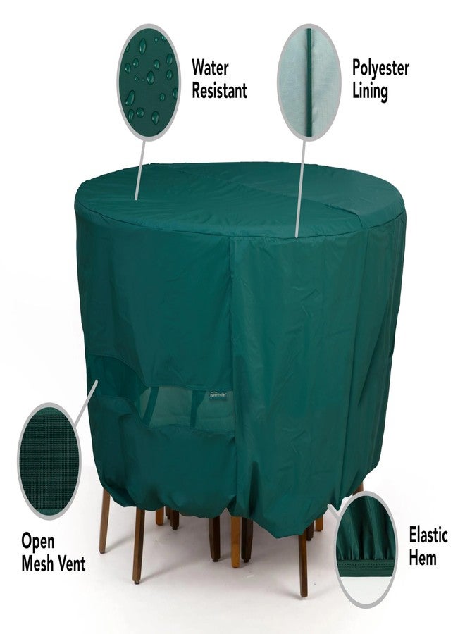 Covermates Classic Round Outdoor Fire Pit Cover - All-Weather, Water-Resistant Heavy-Duty Viny with Mesh Vent, Elastic Hem for Patio Furniture Protection, Round 30DIAMETER x 25H, Green - Image 5