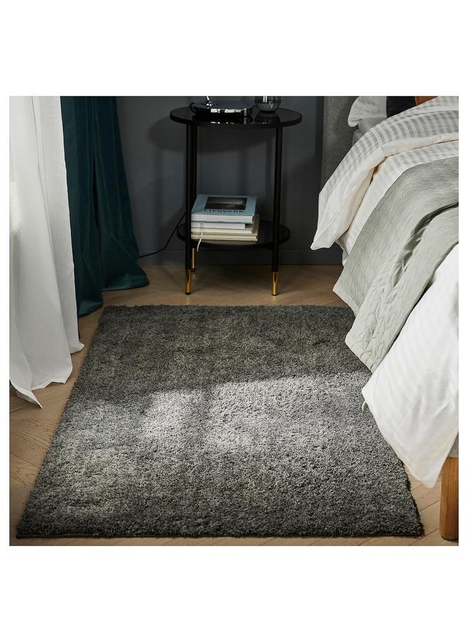erorex Rug, high pile, dark grey, 80x150 cm  - Image 2