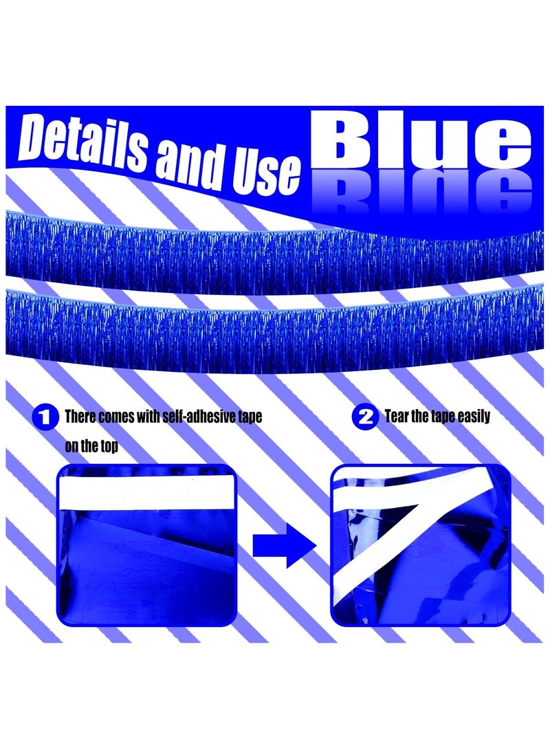 آنا 30*200 سم خلفية حفلة عيد الميلاد زينة جدارية لامعة، شرائط زينة مع أهداب، مجموعة 6 قطع - Image 3