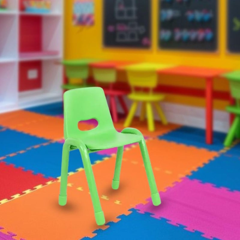 NGFC - SITTING ENVIRONMENT SOLUTIONS NGFC Premium 12 H Plastic Stackable Kids Chair Durable Kids Chair for Daycare School Outdoor Home Use Easy to Clean Comfortable Seating Green Pack of 4 - Image 2