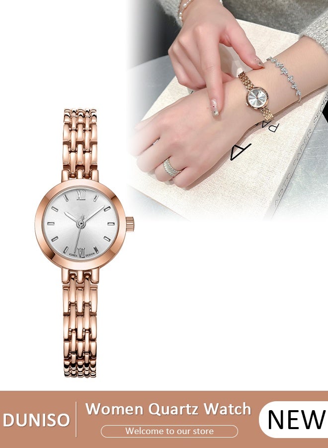 DUNISO Women's Watch ,Analog Shiny Quartz Diamond Shining Bling Wrist Watch ,Elegant Women's Style Pointer-style Vintage Exquisite Watch,Stylish Stainless Steel Watch for Women Girls Birthday - Image 1